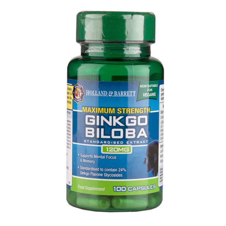 Ginkgo Biloba Največja moč (Ginkgo biliba) 120mg 100 kapsule Holland & Barrett