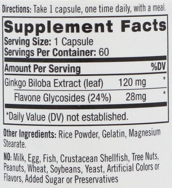 Ginkgo Biloba 120mg. / 60 kape.