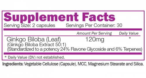 Ginkgo biliba ekstrakt 120 mg 60 kapsul