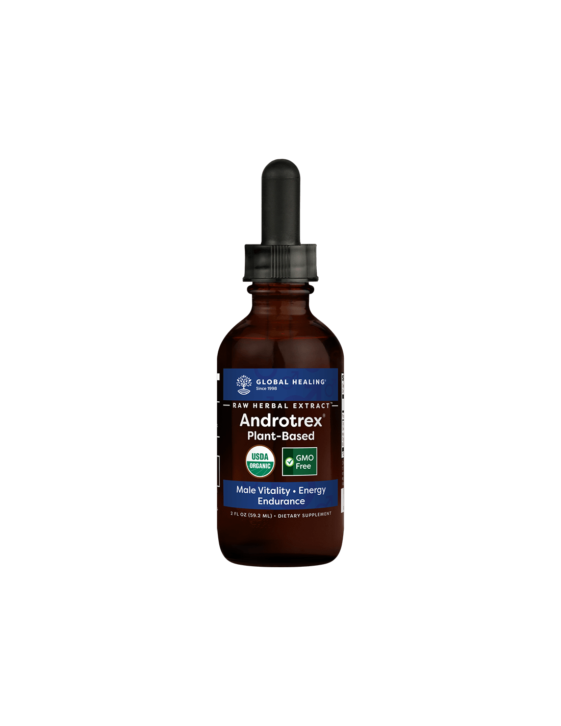 Androtrex® surovi zeliščni ekstrakt / zeliščna mešanica za moško hormonsko ravnovesje, 59,2 ml globalnega zdravljenja