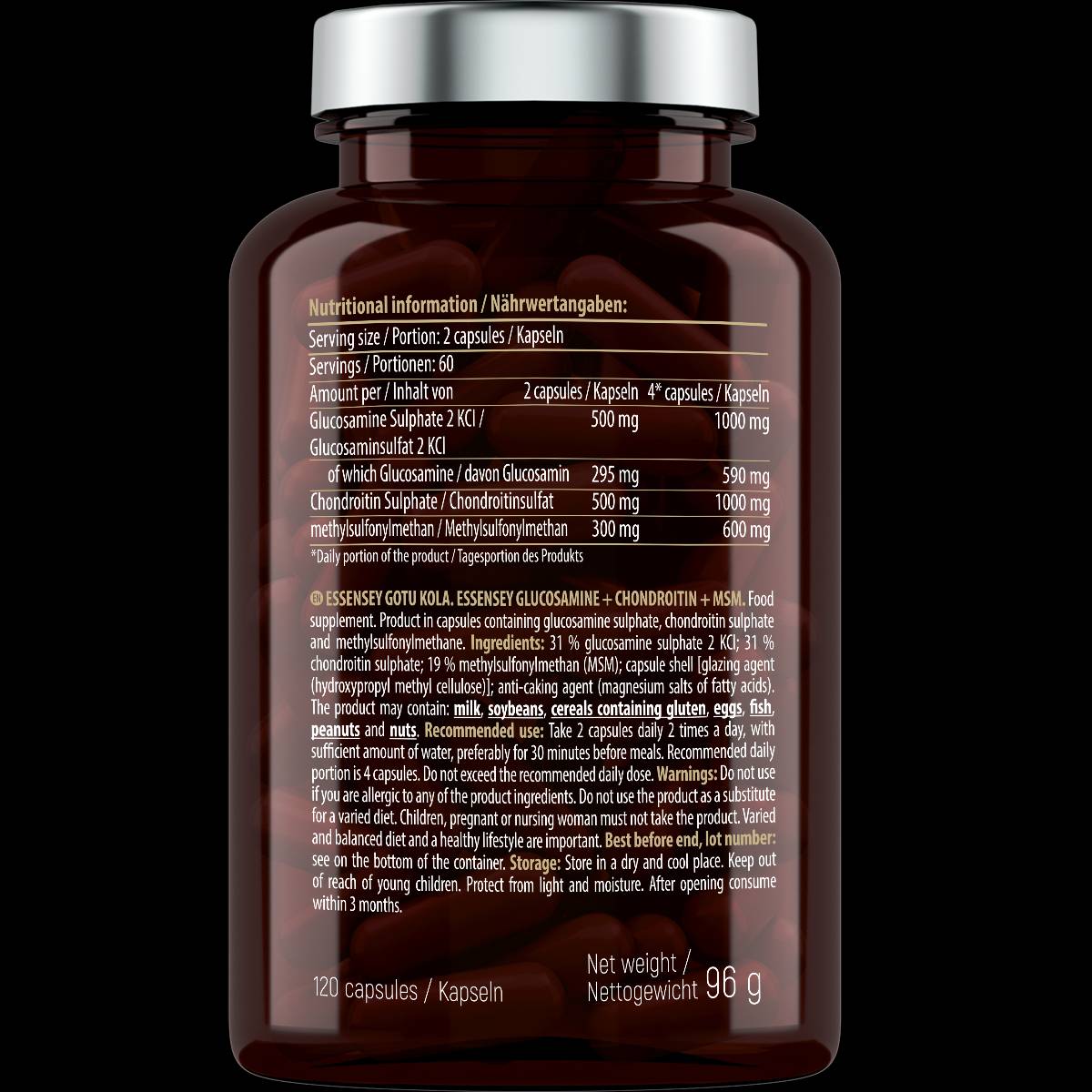Glukozamin + hondroitin + MSM - 120 kapsul
