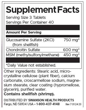 Glukozamin, hondroitin in MSM - Najvišja trdnost - 120 tablet