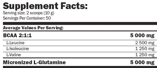 Glutamin + BCAA / aromatiziran 0,530 kg