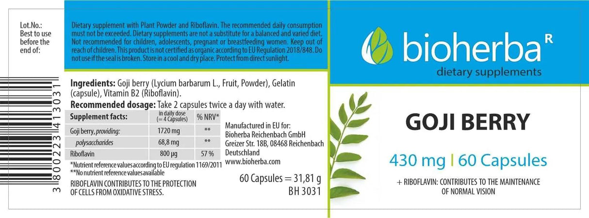 Goji Berry 430 mg - 60 kapsul