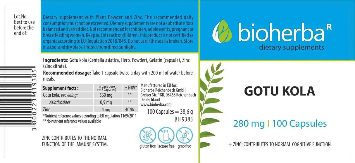 Gotu Kola 280 mg - 100 kapsul