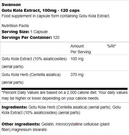 Gotu kola ekstrakt 100 mg 120 kapsul