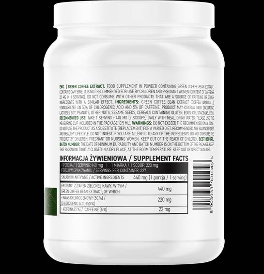Zelena kava Extract v prahu 100 gramov