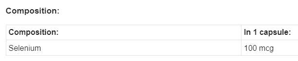 Selenium 100 mcg | L -selenometionin - 100 kapsul