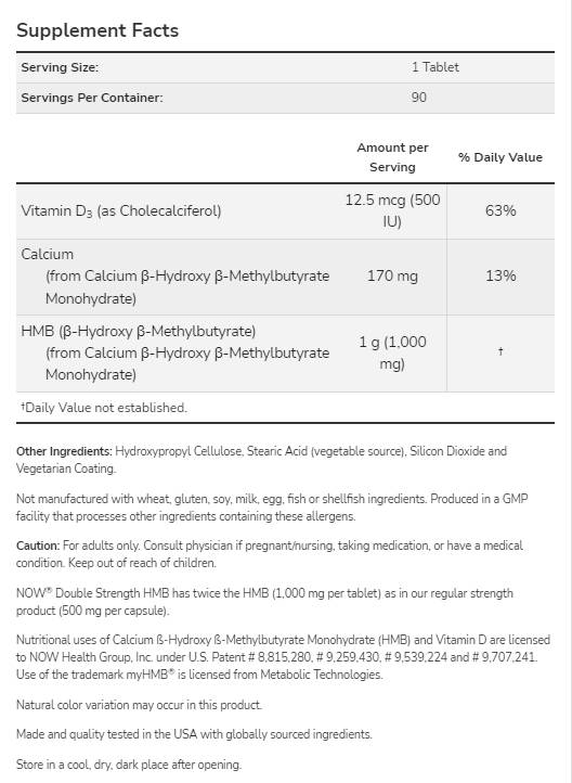 HMB 1000 mg | Dvojna trdnost - 90 tablet