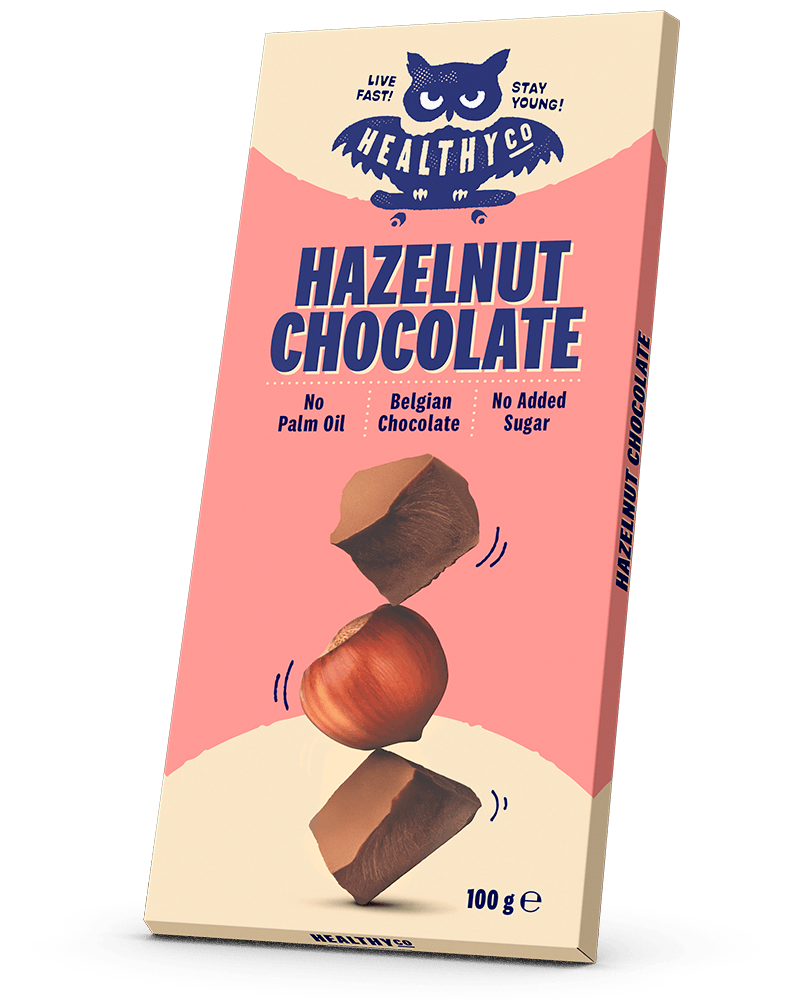 <tc>HealthyCo</tc> čokolada z lešniki 100 gramov - brez dodanega sladkorja in brez palmovega olja
