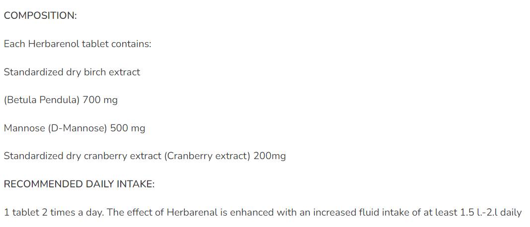 Herbarenol | Naravni diuretik - 30 tablet