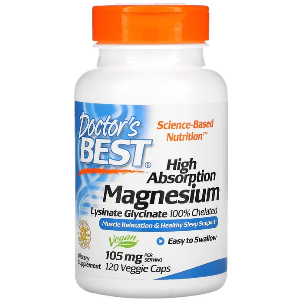 Visoka absorpcija 100% kelirani magnezijev glicinat 105 mg - 120 kapsul