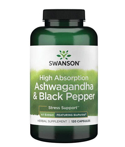 Visoka absorpcija Ashwagandha in črni poper | Z bioperinom - 120 kapsul