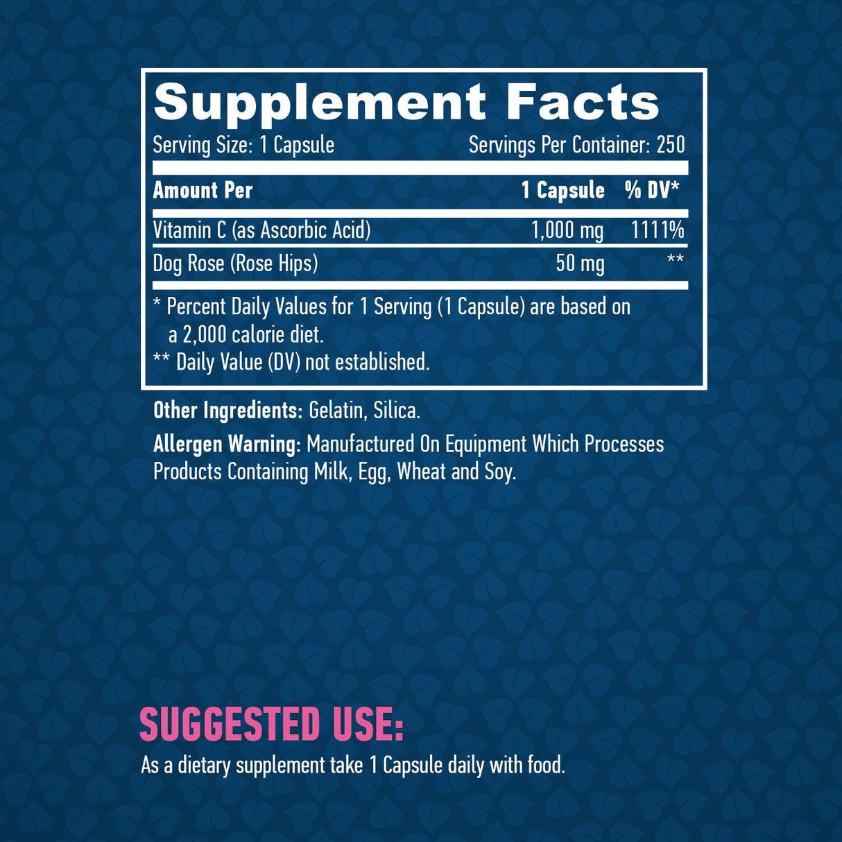 Visok potencial vitamin C 1.000 mg z vrtnimi boki 250 kape.