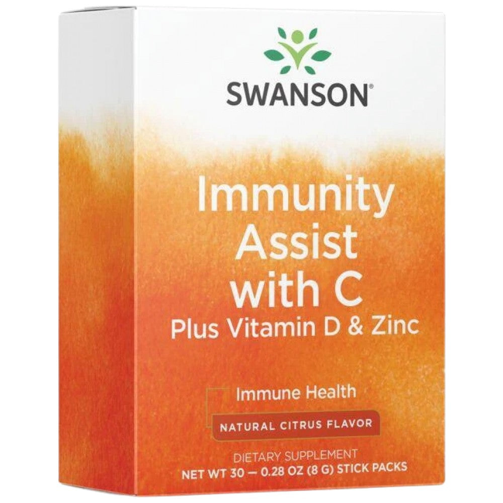 Imuniteta pomoč pri C Plus vitaminu D in cinku | Aromatiz citrusov 30 paketov