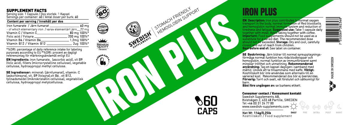 Iron Plus / z VIT C & Folna kislina / - 60 kapsul