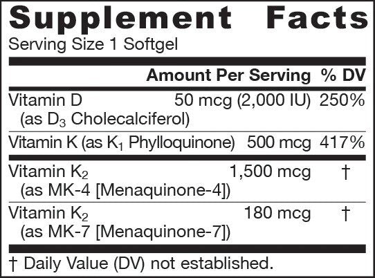 K -desna - Vitamin K kompleks - Vitamin K - 60 Softgels