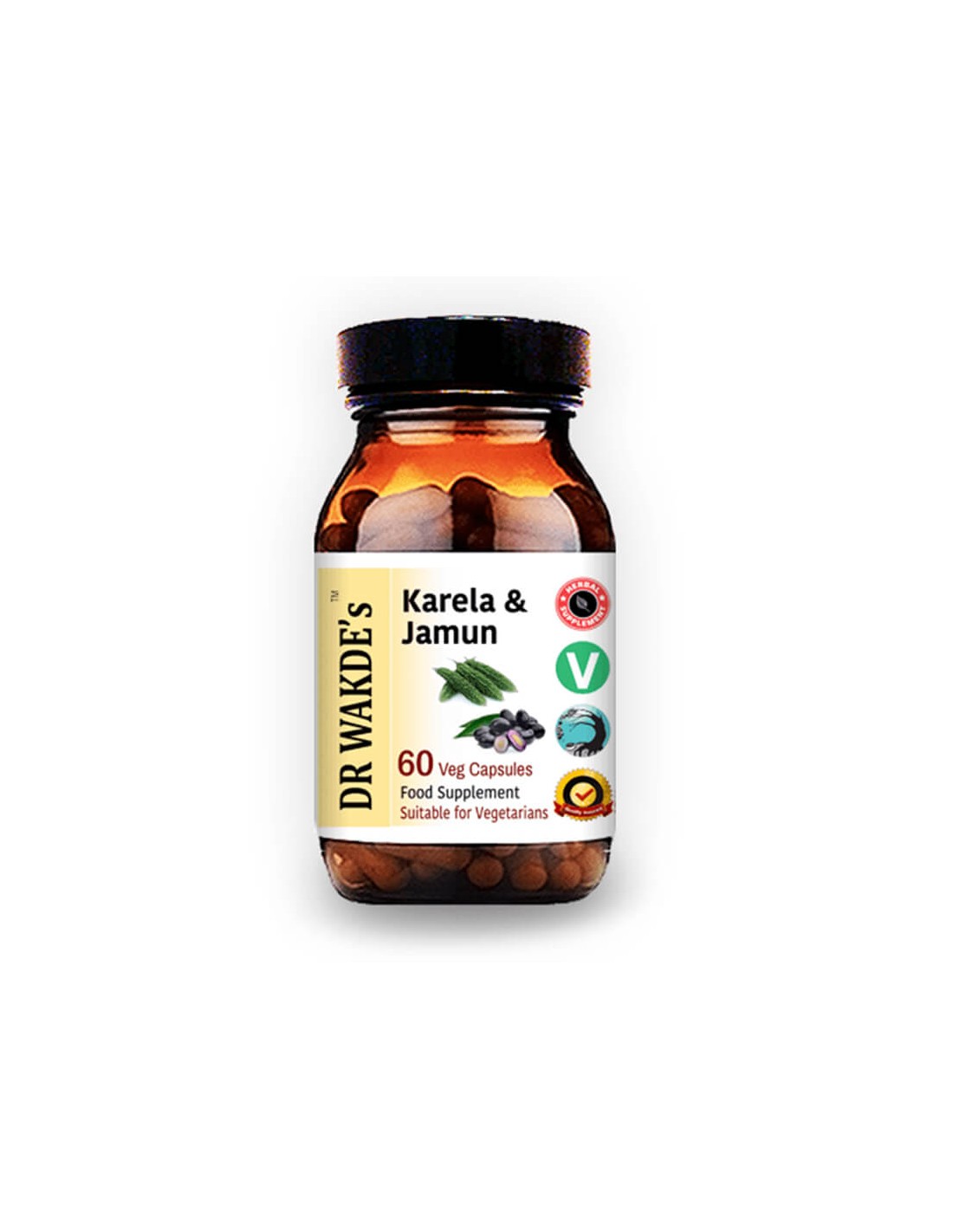 Karela & Jamun (Karela & Jamun) - za nadzor sladkorne bolezni in zmanjšanje krvnega sladkorja, 60 kapsul