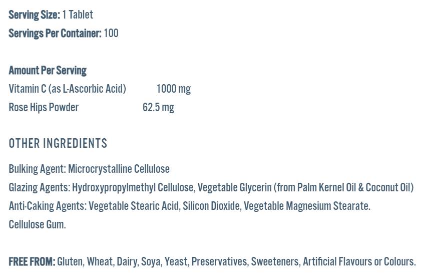 Vitamin-C 1000 mg | z boki z vrtnicami - 100 tablet