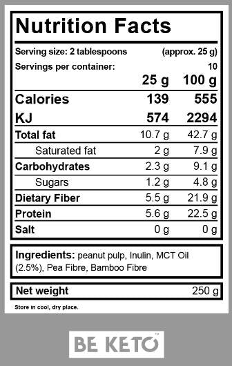 Keto krema | Arašidovo maslo + mct - 250 gramov