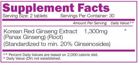 Korejski ginseng 1300 mg - 60 tablet