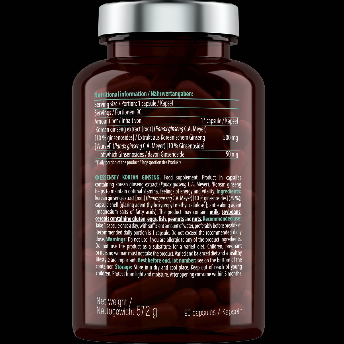 Korejski ginseng 500 mg - 90 kapsul