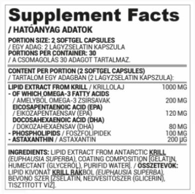 Krill olje 500 mg - 60 softgelov