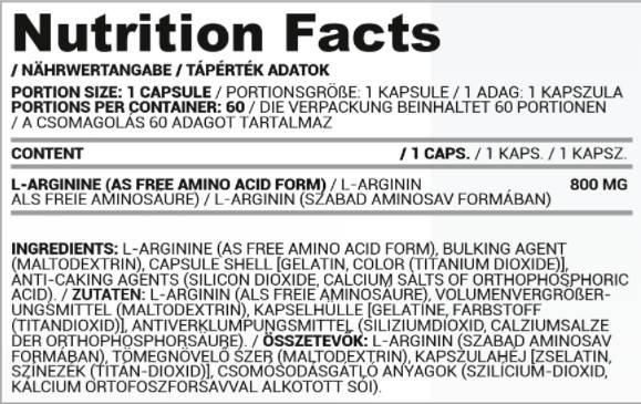 L -arginin 800 mg - 60 kapsul