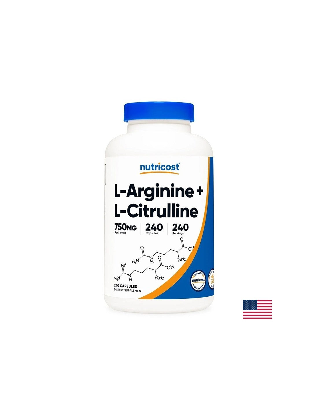 Ton in energija-L-arginin + L-citrulin (L-arginin + L-citrulin), 500 mg + 250 mg, 240 kapsul