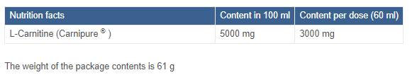 L-karnitin 3000 strel | Carnipure® 60 ml