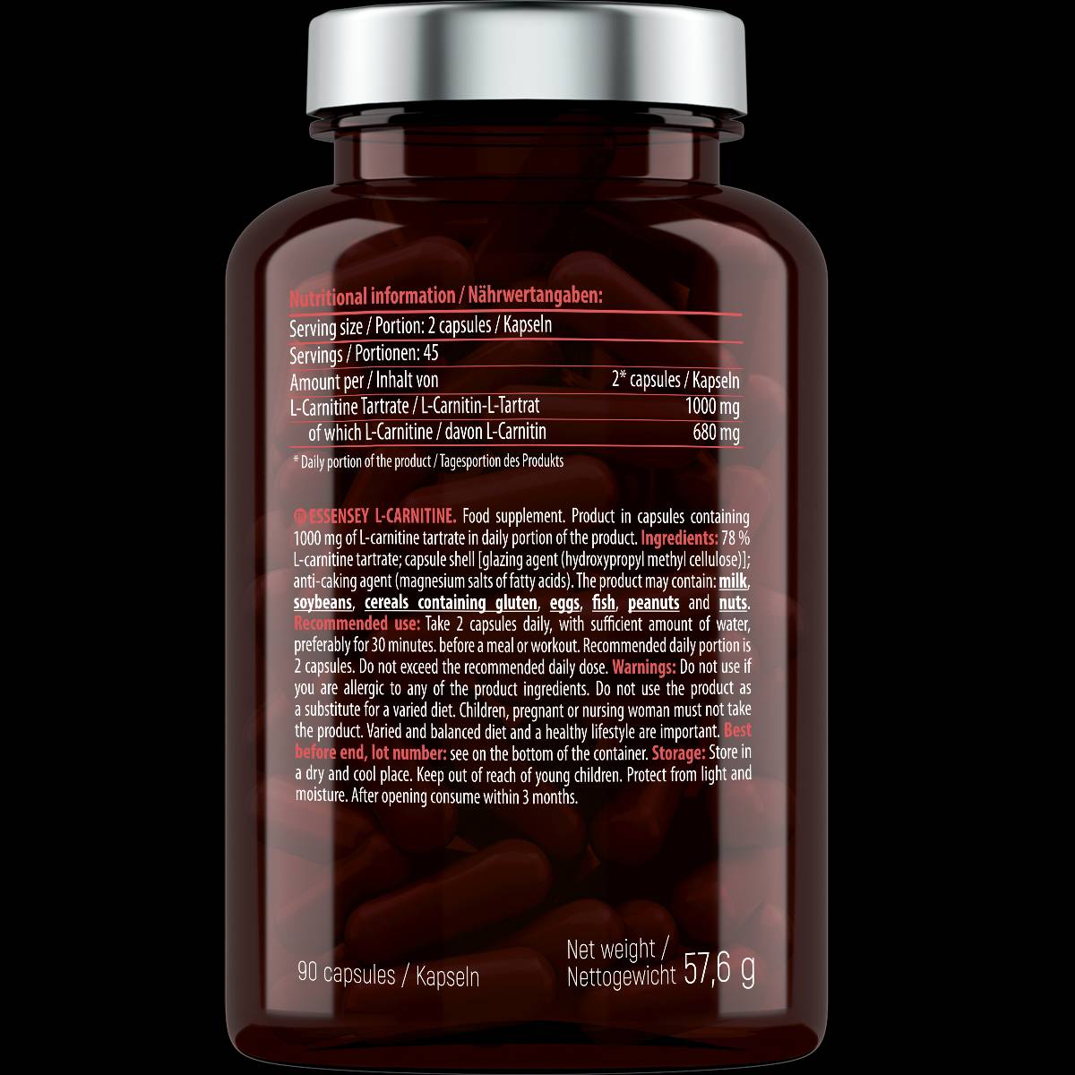 L -karnitin 500 mg - 90 kapsul