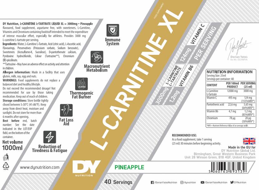 L -karnitin xl tekočina - 1000 ml