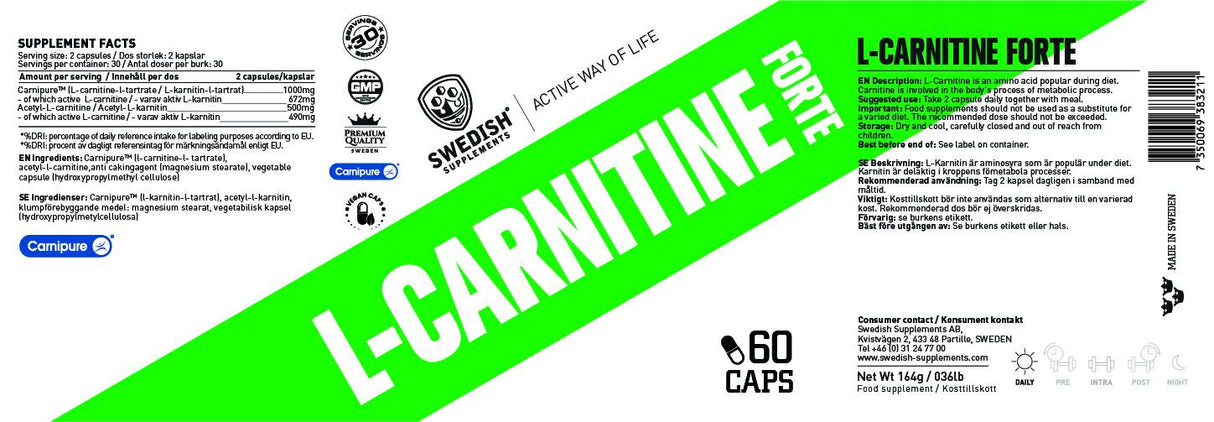 L -karnitin Forte / Carnipure® + acetil - 60 kapsul