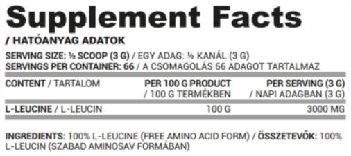 L-leucin v prahu | 100% čisti levcin - 200 gramov