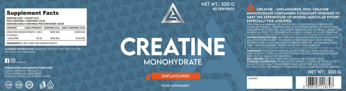 La kreatin monohidrat v prahu - 300 gramov