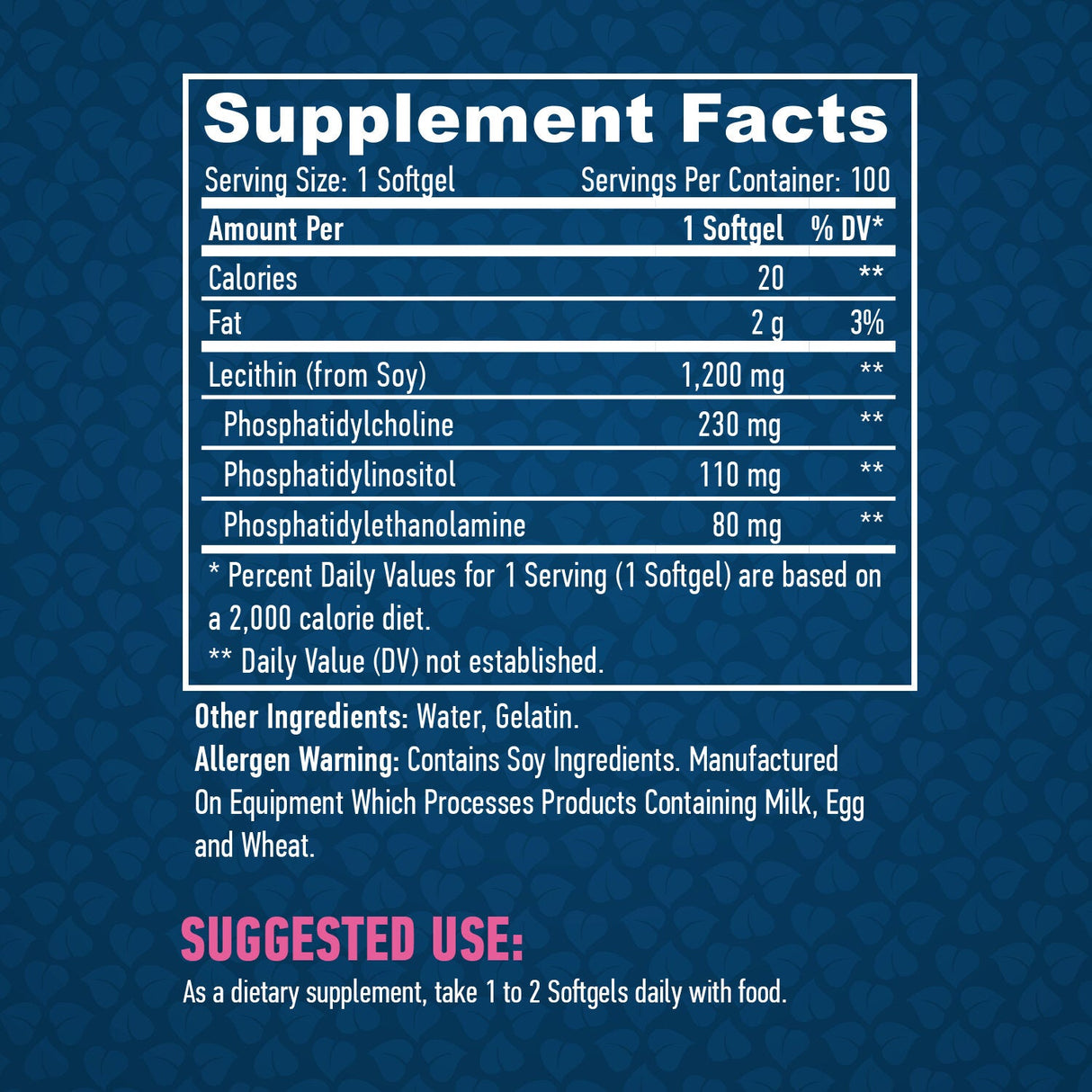 Lecitin 1.200 mg. / 100 softgelov