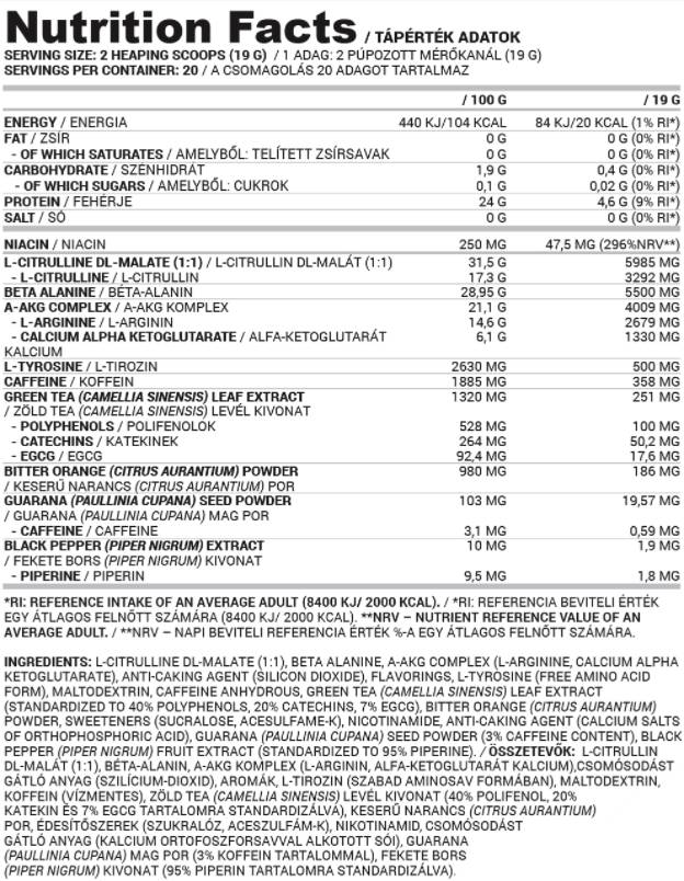 Nejasna tema | Formula pred vadbo izgorevanja maščob - 380 gramov