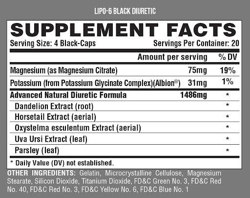 Lipo 6 črna / diuretika - 80 kapsul
