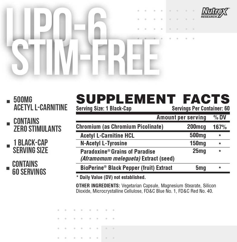 Lipo 6 Črni ultra koncentrat / brez stimu - 60 kapsul