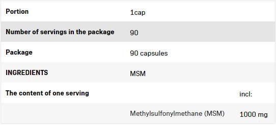 MSM 1000 mg - 90 kapsul
