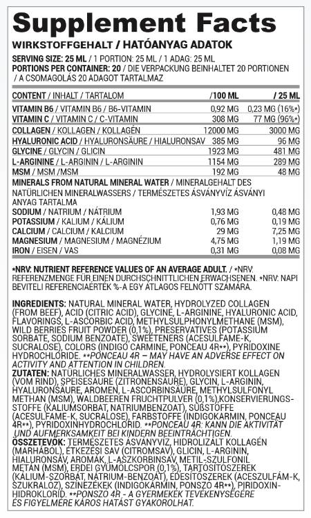 MSM + C Hyaluron kolagena tekočina - 500 ml