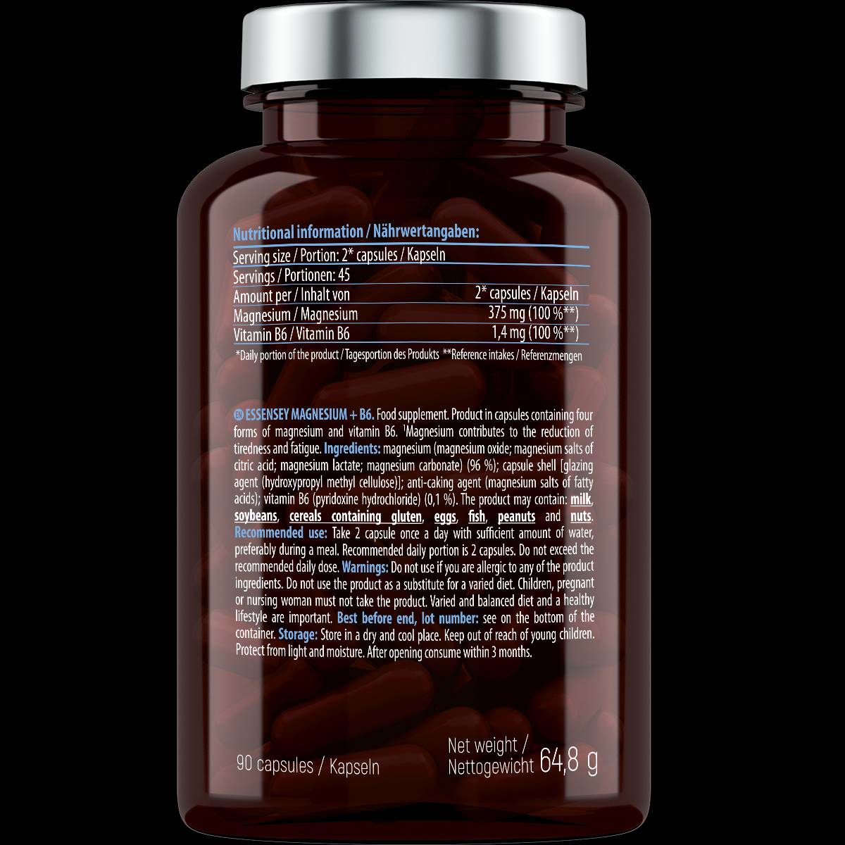 Magnezij 187,5 mg + b6 - 90 kapsul