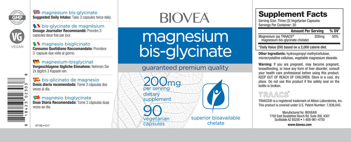 Magnezij bis-glicinat 200 mg / 90 kap