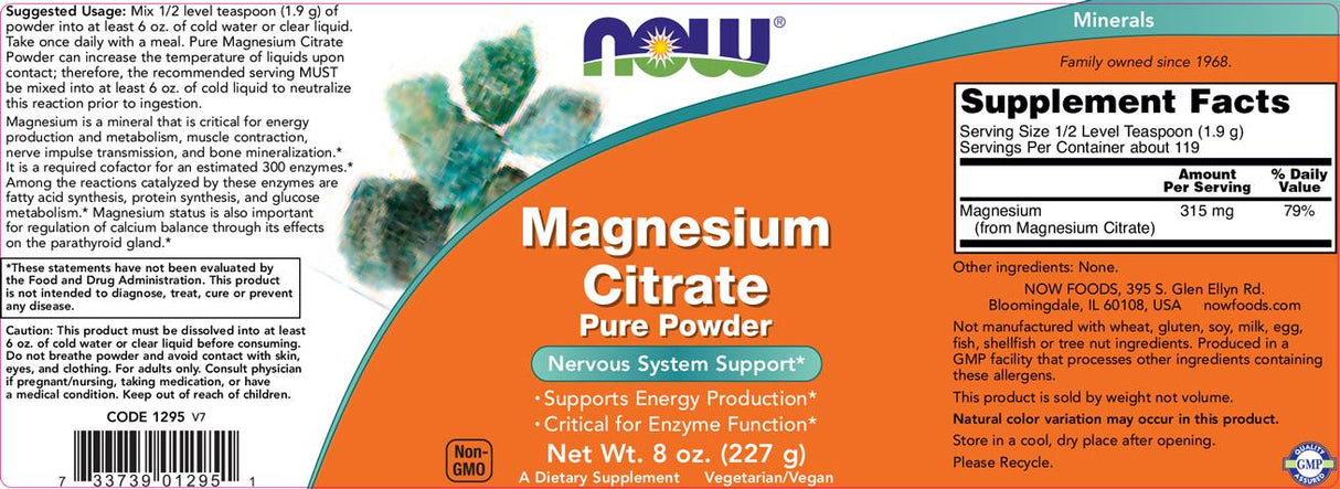Magnezijev citrat v prahu - 227 gramov