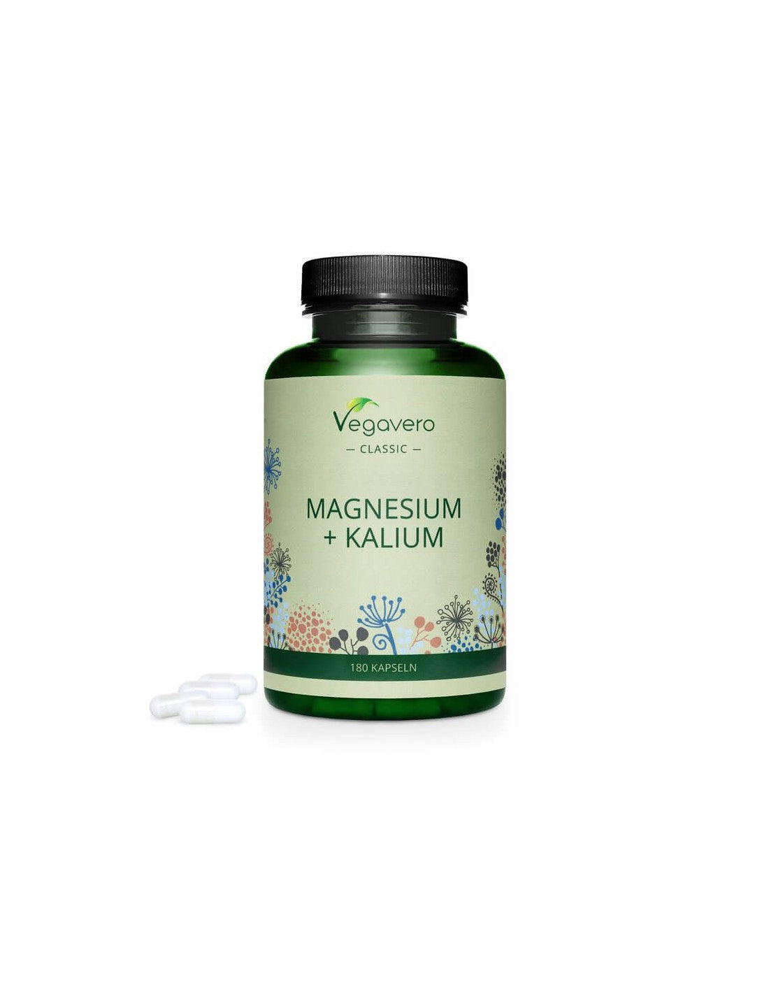 Magnezij + Kalij, 180 kapsul, 100% vegansko <tc>Vegavero</tc>