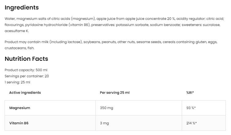 Magnezijeva tekočina 500 ml