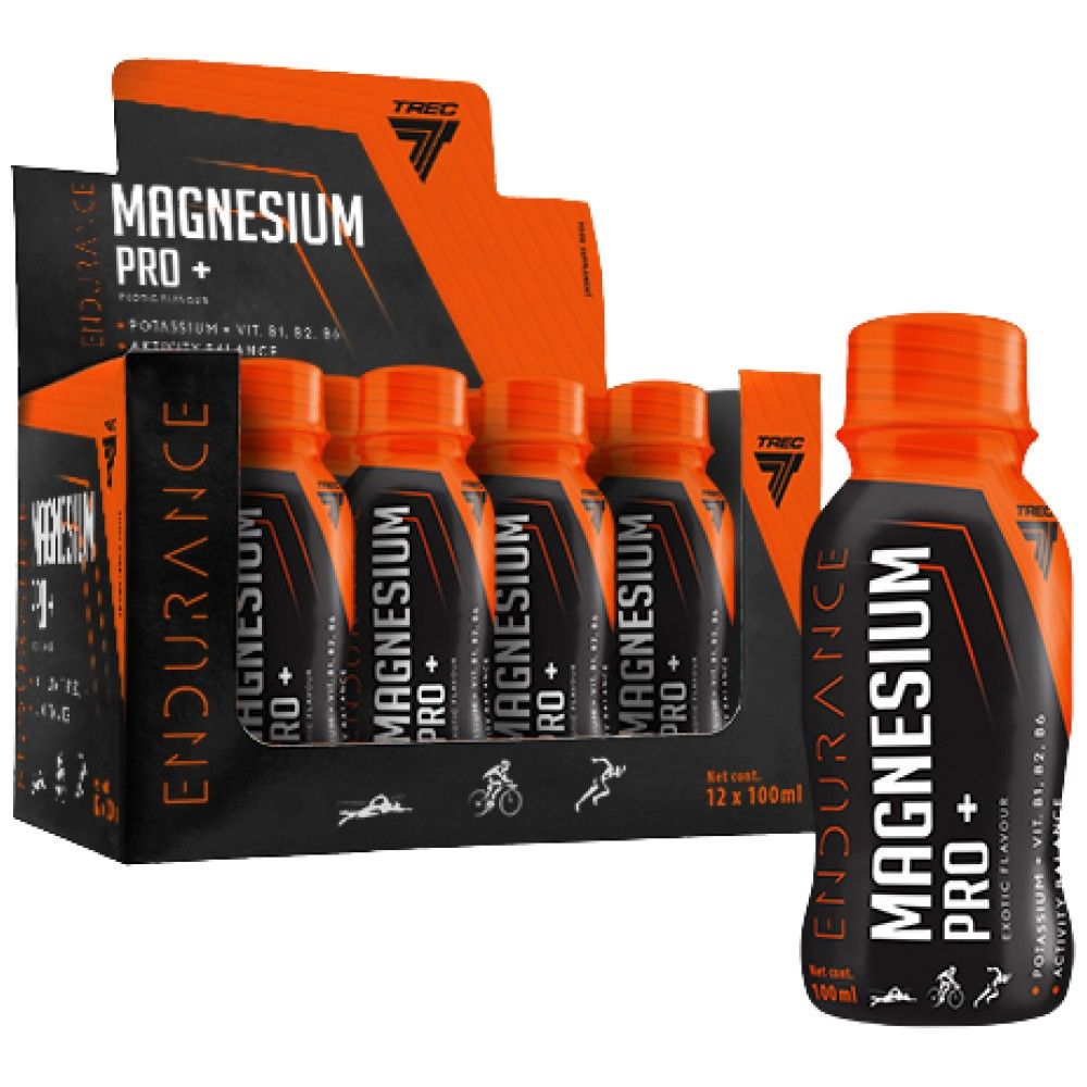 Magnezij pro+ vzdržljivost | s kalijem in vitaminom B1, B2, B6 - 12 x 100 ml