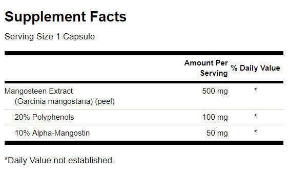 Mangosteen standardizirano 500 mg - 90 kapsul
