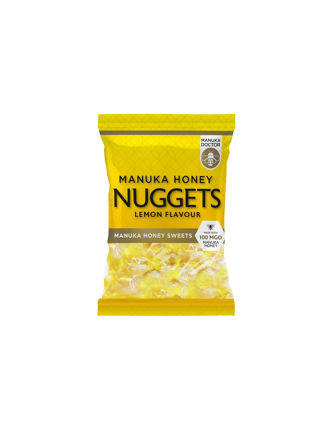 Manuka Honey Nuggets limonin okus, narejen s 100 MgO Manuka med, 120 g