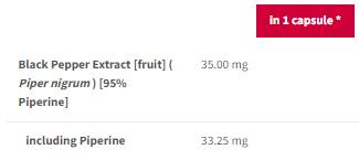 Piperina max 35mg | Moč črne paprike - 90 kapsul